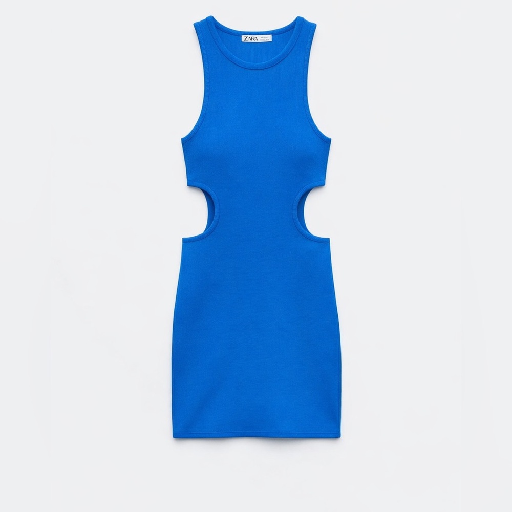 Zara Bright Blue Cutout Mini Dress